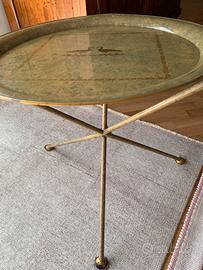 Tavolino pieghevole in ferro smaltato vintage ‘80