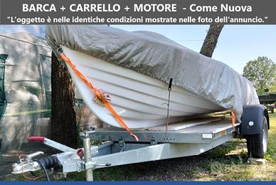 BARCA a MOTORE Come Nuova + CARRELLO Basculante