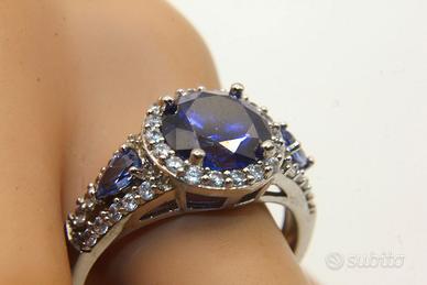 Esclusivo anello vintage argento pietre CZ