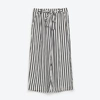 Zara pantaloni cropped morbidi b/n