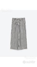 Zara pantaloni cropped morbidi b/n