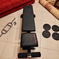 Set palestra con panca, bilanciere e pesi