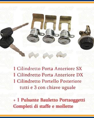SET 3 CILINDRETTO PORTA PER SUZUKI SJ410 SJ413 NOT