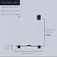 Lampada LED sospensione led nera 3 fari