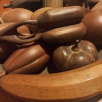 vasoio più frutta in legno ebano