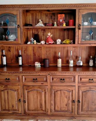 Credenza Cristalliera in legno stile rustico