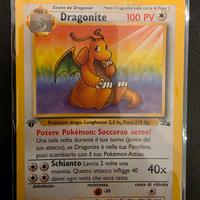 Carta pokemon prima edizione Dragonite