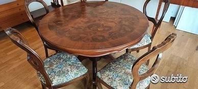 TAVOLO ROTONDO allungabiLE + 5 SEDIE