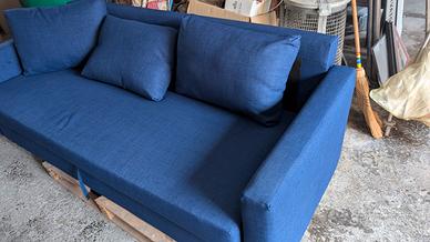 Divano letto   contenitore 3 posti  blu 