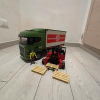 Bruder Scania camion porta container con muletto