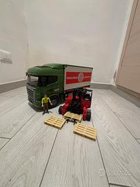Bruder Scania camion porta container con muletto