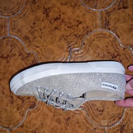 superga glitterate argento