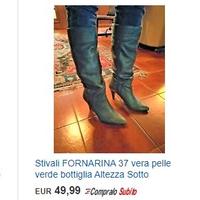 Stivali 37 tacco Fornarina LDA pelle beige grigio