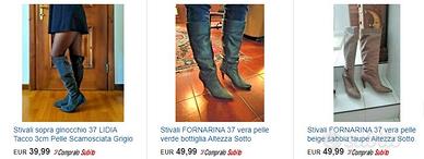 Stivali 37 tacco Fornarina LDA pelle beige grigio