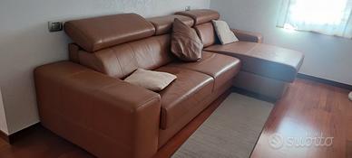 Divano-letto angolare in pelle .