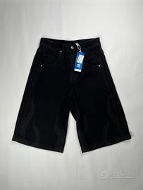Jeans Corti Adidas Fiamme Neri