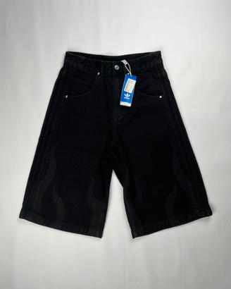 Jeans Corti Adidas Fiamme Neri