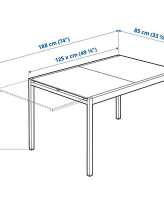 Tavolo in vetro e acciaio cromato