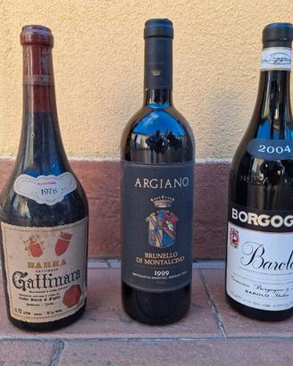 Lotto 3 bottiglie vino vintage – Barolo Brunello