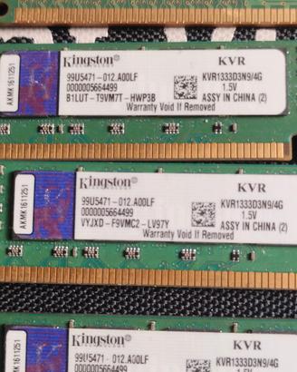 RAM DESKTOP Totale 12Gb  4x3 