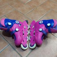 Roller bambina rosa, misura 30-32, 4 ruote e freno