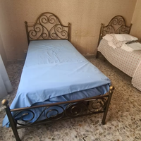 Coppia letti singoli ferro ottone