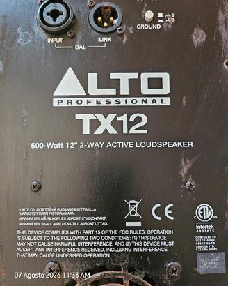 modulo amplificatore alto professional tx12 