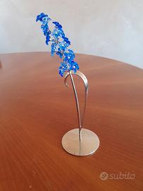 Soprammobile Elegante - Fiore in Metallo Argentato