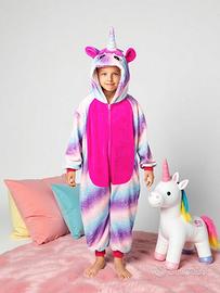 Nuovo Costume pigiama tutaunicorno 6 - 7 -  8 anni