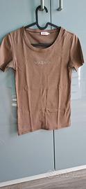 Maglietta Max&Co taupe con logo strass