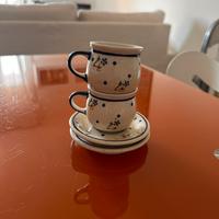 Set 2 tazzine caffè decorate a mano in Polonia