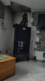 caminetto per riscaldare l'acqua 