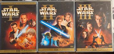 3 DVD doppi di Star Wars: episodi I, II e III