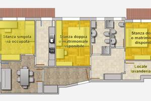 Stanze doppie o uso singola vicino metro Conca d'O