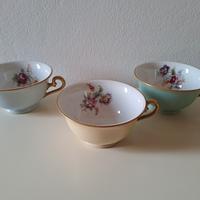 Set 3 tazze tè Richard Ginori anni 50 pastello