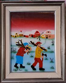 quadro Naif pittore Stolnik Igor