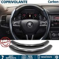 COPRIVOLANTE per SKODA Effetto FIBRA CARBONIO Nero