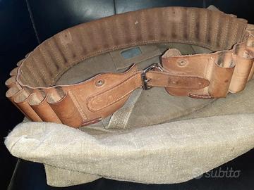 cartuccera vintage in cuoio caccia calibro 12