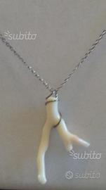 Collana in Argento con grande Ramo Corallo Bianco