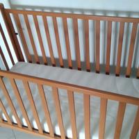 lettino culla in legno con cassettone