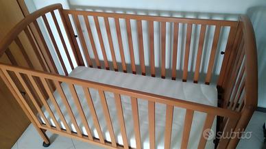 lettino culla in legno con cassettone