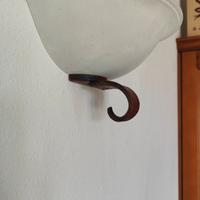 7 Applique Mezza Luna in Ferro e Vetro Satinato