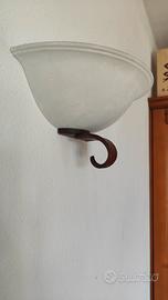 7 Applique Mezza Luna in Ferro e Vetro Satinato