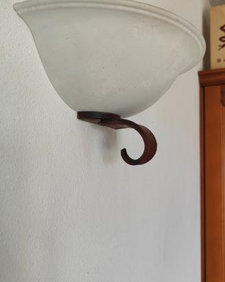 7 Applique Mezza Luna in Ferro e Vetro Satinato