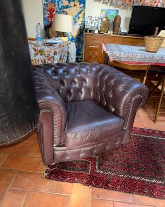Coppia di poltrone chesterfield