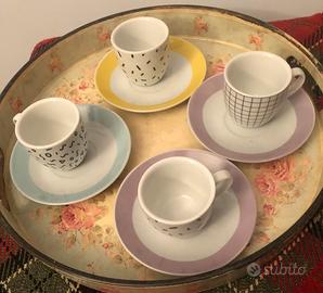 4 tazzine con piattino