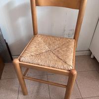 6 sedie impagliate legno chiaro da cucina
