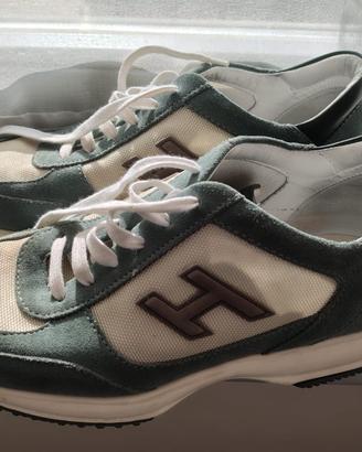 Hogan Interactive - Sneaker camoscio verde/beige -