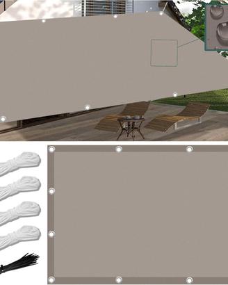Tenda parasole da giardino/balcone 1,7×5 m cachi