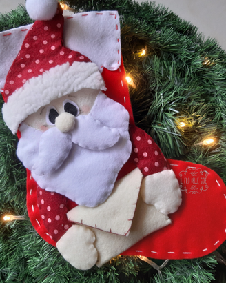 Calza befana o da camino con Babbo Natale